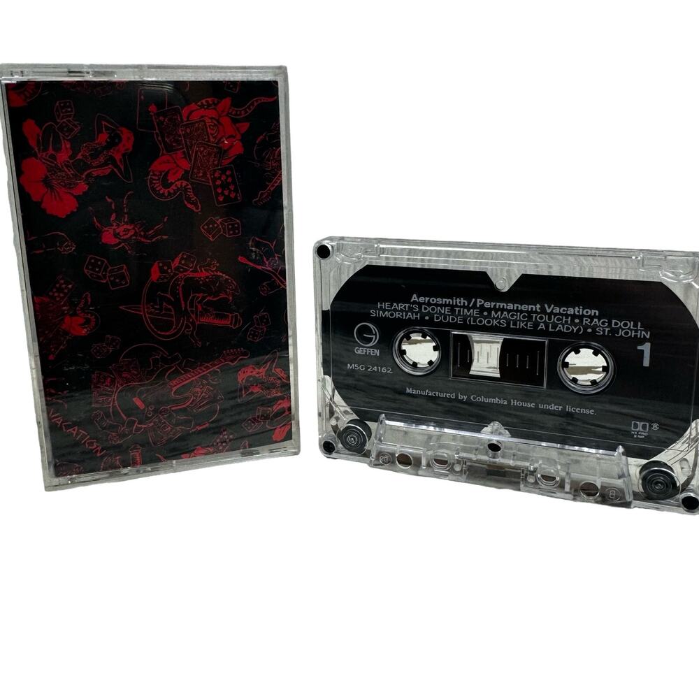 Aerosmith Permanent Vacation Cassette Tape 1987 Rock n Roll Vintage Hard Rock
